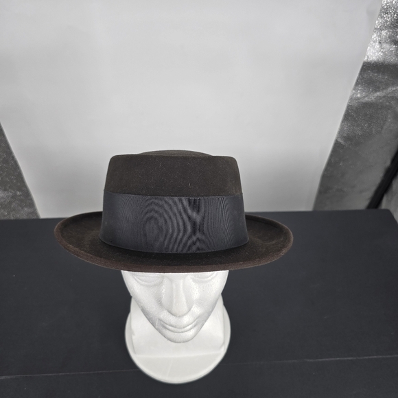 Vintage Bond Royal Quality Brown Hat Bowler Fedora Size 7 Fur Felt USA Made - Picture 6 of 12